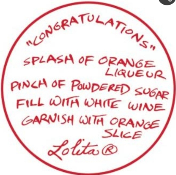 "Congratulations"  Hand-painted Artisan Wine Glass  15 oz - Lolita - Picture 4 of 4